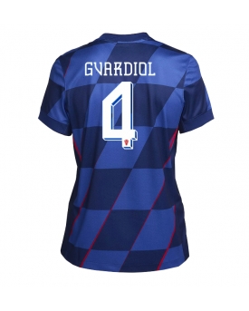 Croazia Josko Gvardiol #4 Maglia Gara Trasferta Repliche Europei 2024 Donna